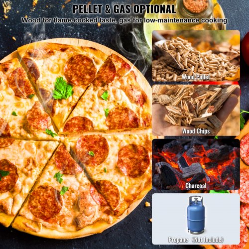 12" Outdoor Pizza Oven Portable Pellet Gas Pizza Oven Foldable for Camping