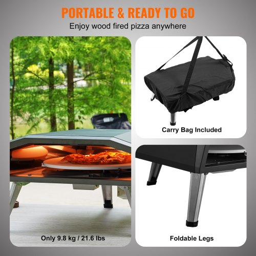13 Outdoor Pizza Oven Portable Gas Oven Iron Spray Foldable for Camping –