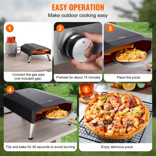 13 Outdoor Pizza Oven Portable Gas Oven Iron Spray Foldable for Camping –