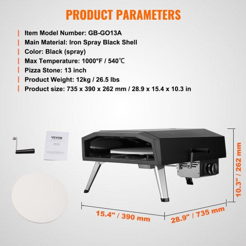 13 Outdoor Pizza Oven Portable Gas Oven Iron Spray Foldable for Camping –