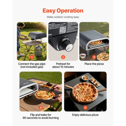 Propane Outdoor Pizza Oven 12 Inch Gas Pizza Maker Portable PizzaCooker