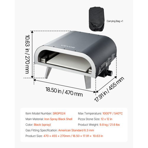 Propane Outdoor Pizza Oven 12 Inch Gas Pizza Maker Portable PizzaCooker