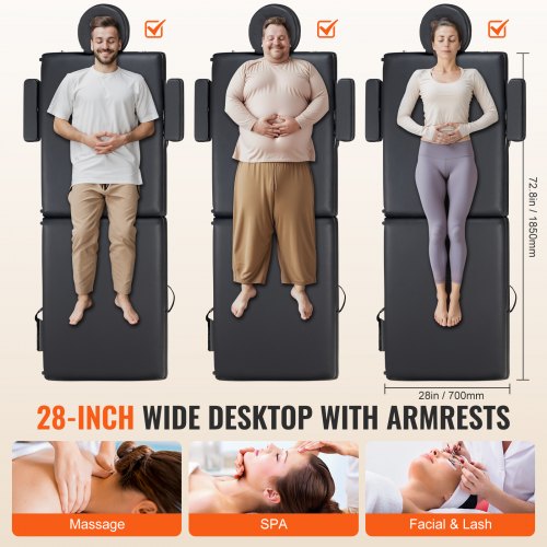Portable Massage Table 28 W 2 Folding Lightweight Massage Table 8Level