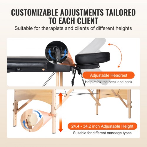 Portable Massage Table 28 W 2 Folding Lightweight Massage Table 8Level