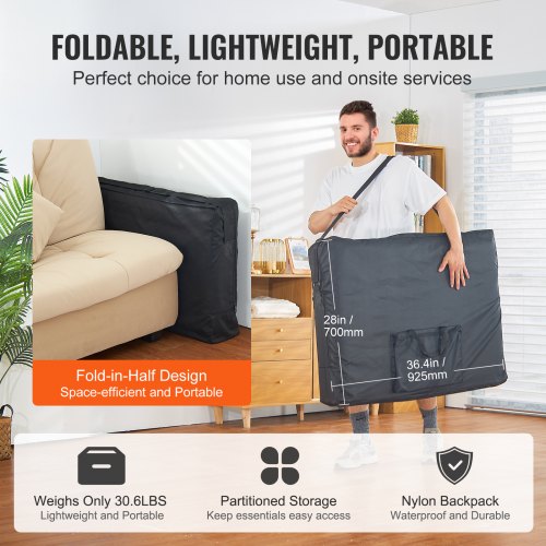 Portable Massage Table 28 W 2 Folding Lightweight Massage Table 8Level