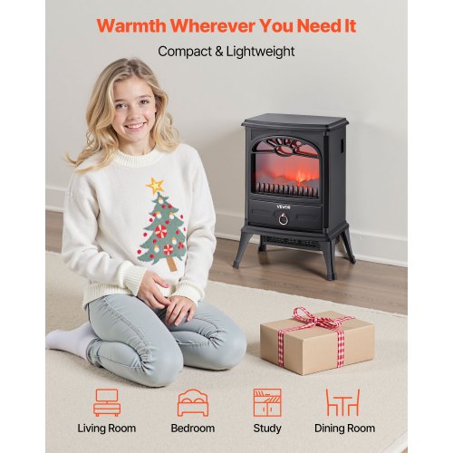 22.8inch Freestanding Fireplaces 1500W 5120BTU Portable Electric Fireplace