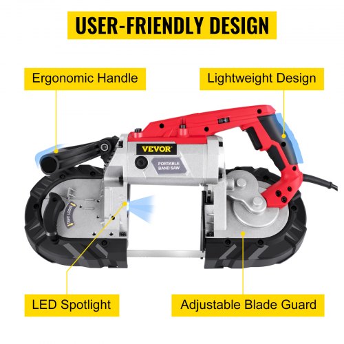 Cordless Band Saw 5Inch Cut Capacity Variable Speed Handheld 10A Motor