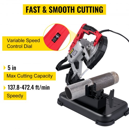 Portable Band Saw 110V Removable Alloy Steel Base Cordless Band Saw 5 Inch