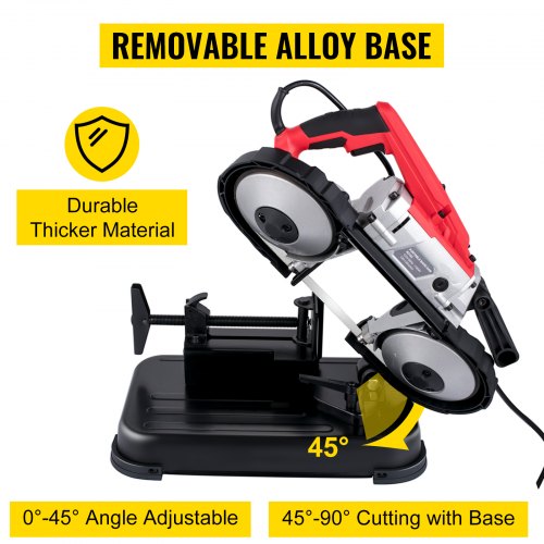 Portable Band Saw 110V Removable Alloy Steel Base Cordless Band Saw 5 Inch
