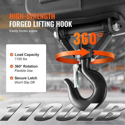 1100 lbs Electric Hoist Winch 2in1 1500W Portable Power Winch Crane 23