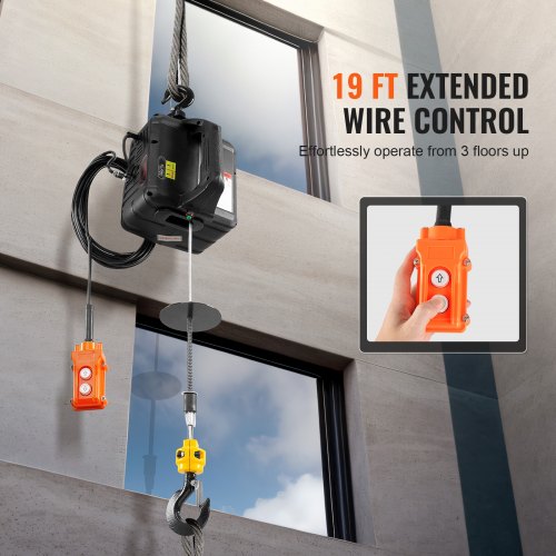 2in1 1100 lbs Electric Hoist Winch 1500W Portable Power Winch Crane 229