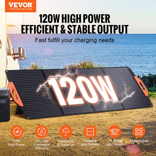 Portable Monocrystalline Solar Panel Monocrystallin120W Foldable e ETFE