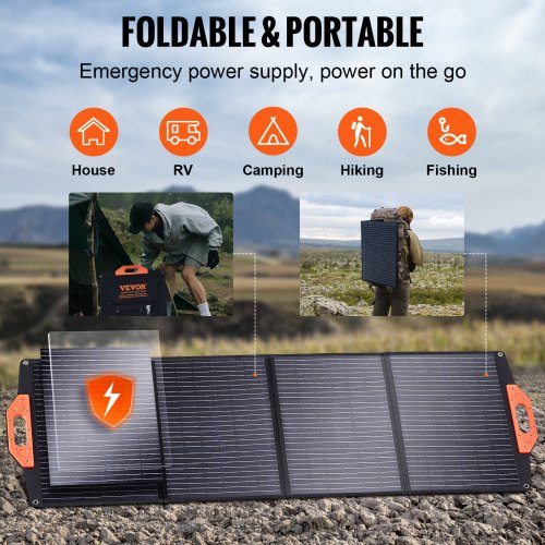 Portable Monocrystalline Solar Panel Monocrystallin120W Foldable e ETFE