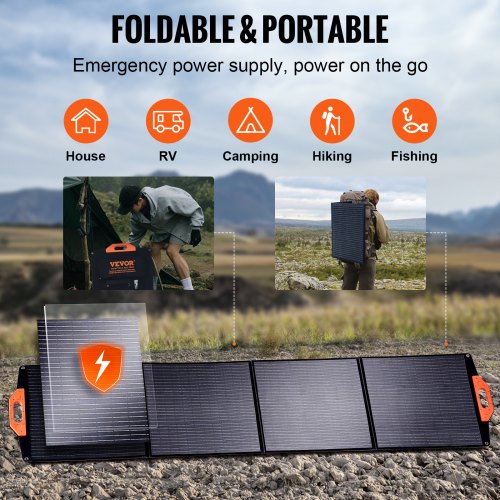 Portable Monocrystalline Solar Panel 200W Foldable ETFE Solar Charger kit