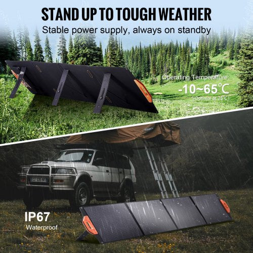 Portable Monocrystalline Solar Panel 200W Foldable ETFE Solar Charger kit