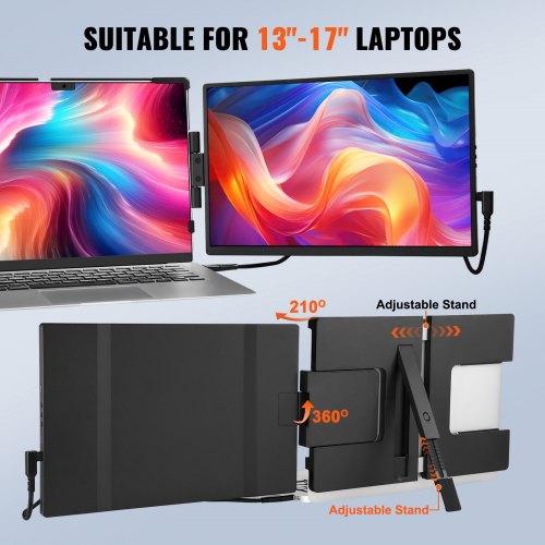 Portable Laptop Screen Extender 14 FHD 1080P IPS Dual Extended Monitor for 13