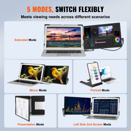 Portable Laptop Screen Extender 14 FHD 1080P IPS Dual Extended Monitor for 13