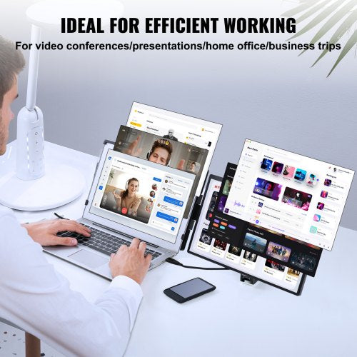 Portable Laptop Screen Extender 14 FHD 1080P IPS Dual Extended Monitor for 13
