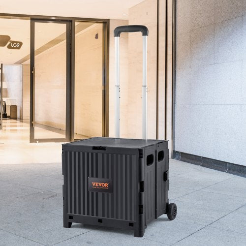 Foldable Utility Cart 80 lbs Load Capacity Folding Portable Rolling Crate