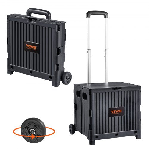 Foldable Utility Cart 80 lbs Load Capacity Folding Portable Rolling Crate
