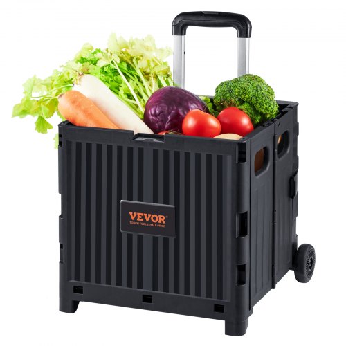 Foldable Utility Cart 80 lbs Load Capacity Folding Portable Rolling Crate