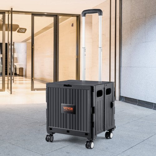 Foldable Utility Cart 110 lbs Load Capacity Folding Portable Rolling Crate