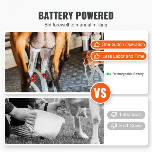 Goat Milking Machine 12 L 304 Stainless Steel Bucket Electric Automatic