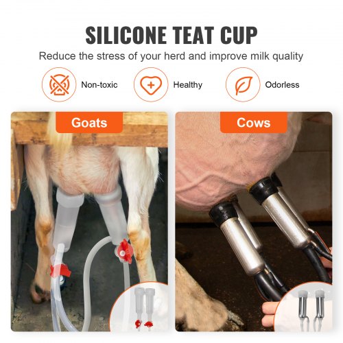 Goat Milking Machine 6 L 304 Stainless Steel Bucket Electric Automatic