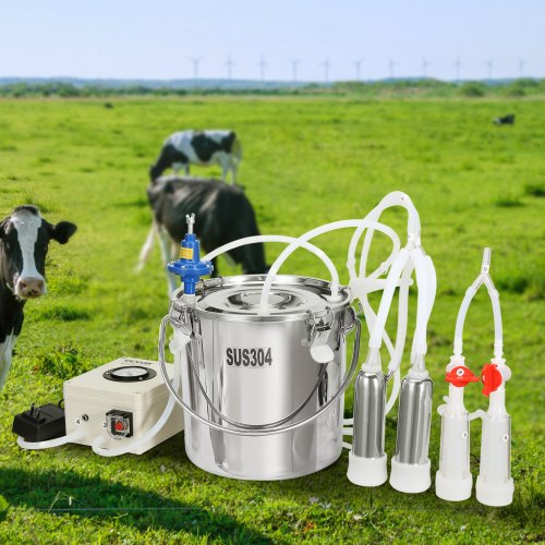 Goat Milking Machine 6 L 304 Stainless Steel Bucket Electric Automatic