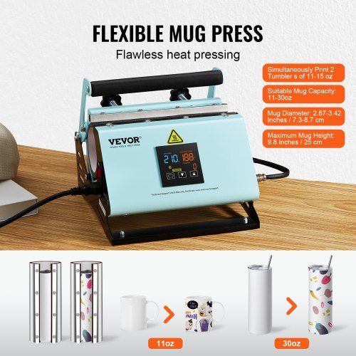 2 in 1 Tumbler and Hat Heat Press Machine Mini Hat Heat Press for Caps and Hat