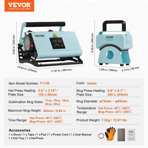 2 in 1 Tumbler and Hat Heat Press Machine Mini Hat Heat Press for Caps and Hat