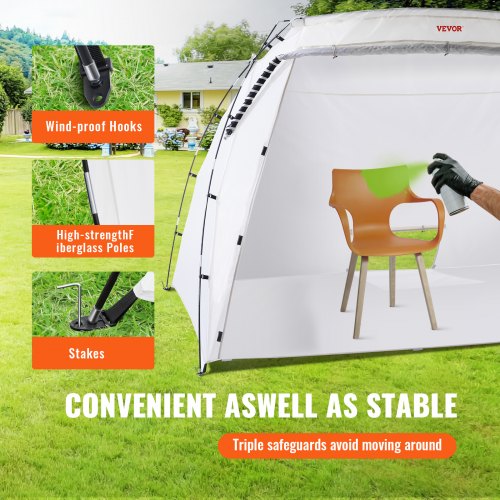 Portable Paint Booth Larger Spray Paint Tent with Builtin Floor Mesh