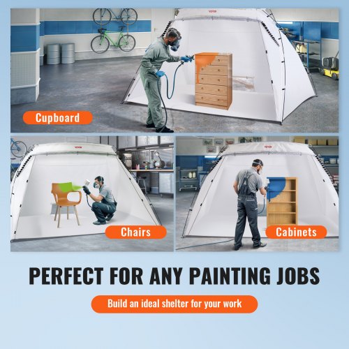 Portable Paint Booth Larger Spray Paint Tent with Builtin Floor Mesh