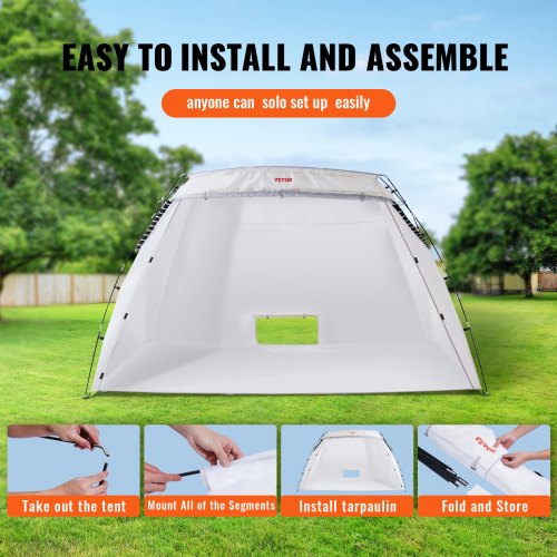 Portable Paint Booth Larger Spray Paint Tent with Builtin Floor Mesh
