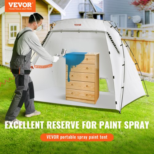 Portable Paint Booth Larger Spray Paint Tent with Builtin Floor Mesh