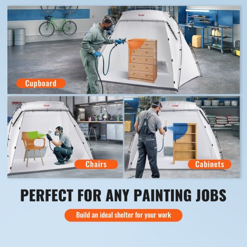 Portable Paint Booth Larger Spray Paint Tent with Builtin Floor Mesh