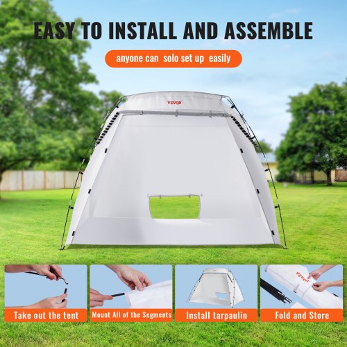 Portable Paint Booth Larger Spray Paint Tent with Builtin Floor Mesh