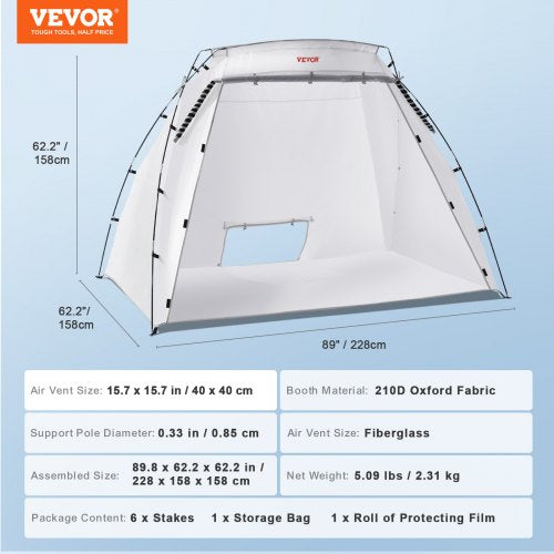 Portable Paint Booth Larger Spray Paint Tent with Builtin Floor Mesh