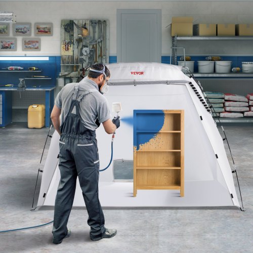 Portable Paint Booth Larger Spray Paint Tent with Builtin Floor Mesh