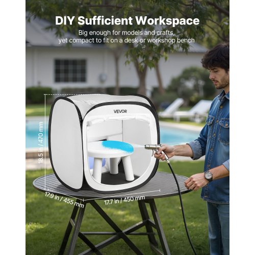 Portable Paint Booth Tent 15.94 X 16.9 Inch Popup Spray With Mesh Door Painting