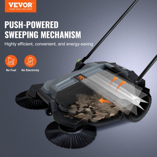 Walkbehind Hand Push Floor Sweeper 256 Sweeping Width Floor Sweeper