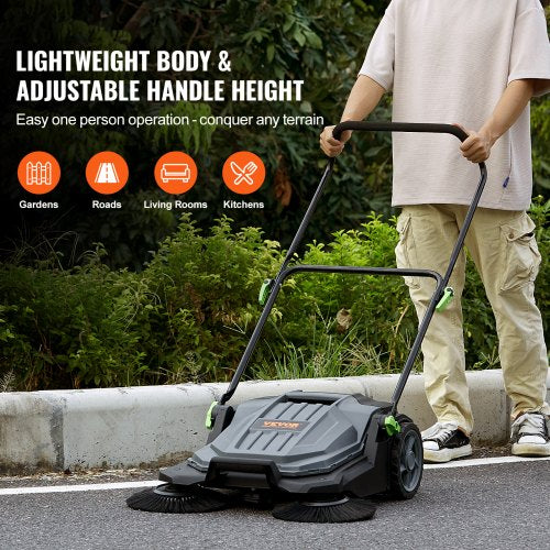 Walkbehind Hand Push Floor Sweeper 256 Sweeping Width Floor Sweeper