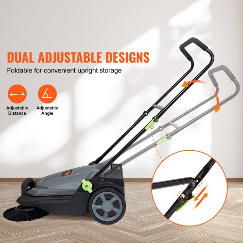Walkbehind Hand Push Floor Sweeper 256 Sweeping Width Floor Sweeper