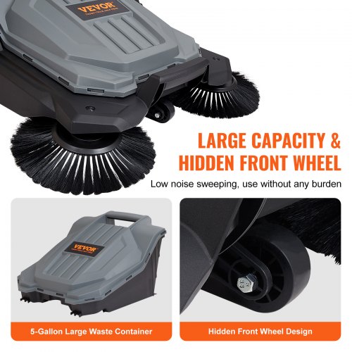 Walkbehind Hand Push Floor Sweeper 256 Sweeping Width Floor Sweeper
