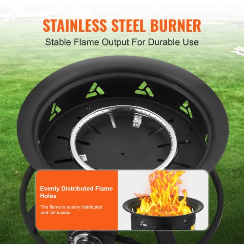 Propane Fire Pit 19Inch Diameter Outdoor Portable Gas Fire Pit with Cover