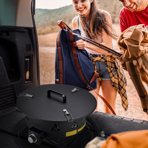 Propane Fire Pit 24Inch Diameter Outdoor Portable Gas Fire Pit with Cover