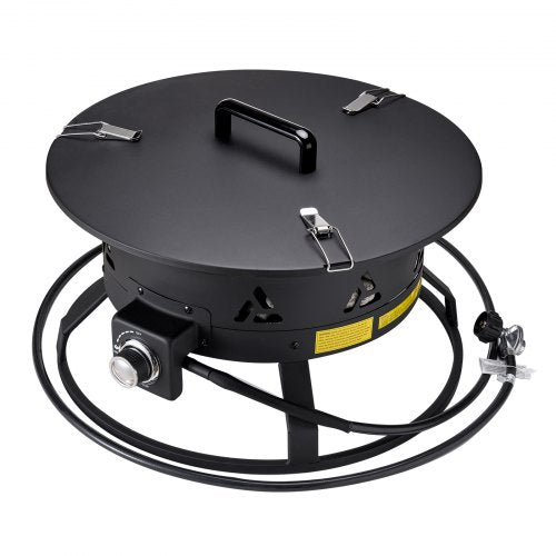Propane Fire Pit 24Inch Diameter Outdoor Portable Gas Fire Pit with Cover