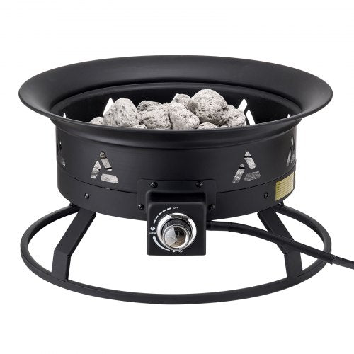 Propane Fire Pit 24Inch Diameter Outdoor Portable Gas Fire Pit with Cover