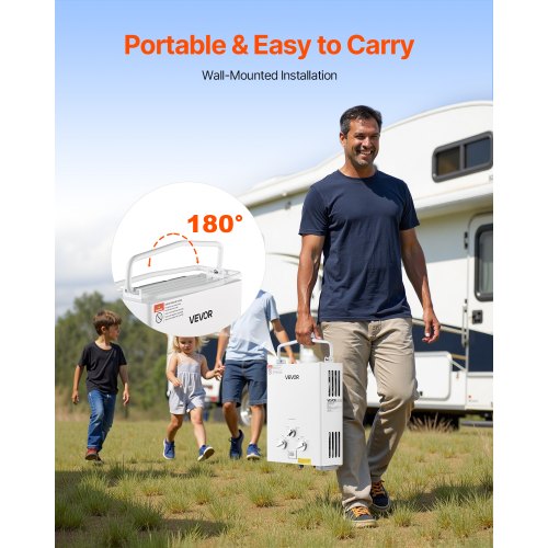 Portable Propane Water Heater 5L Tankless Outdoor Water Heater 34000 BTU