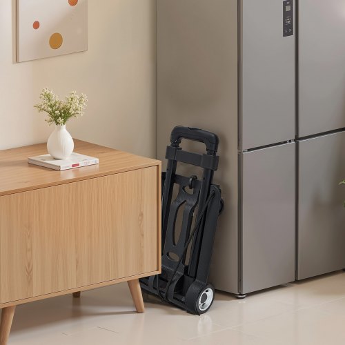 Folding Hand Truck 110 lbs Load Capacity Collapsible Luggage Cart with 2